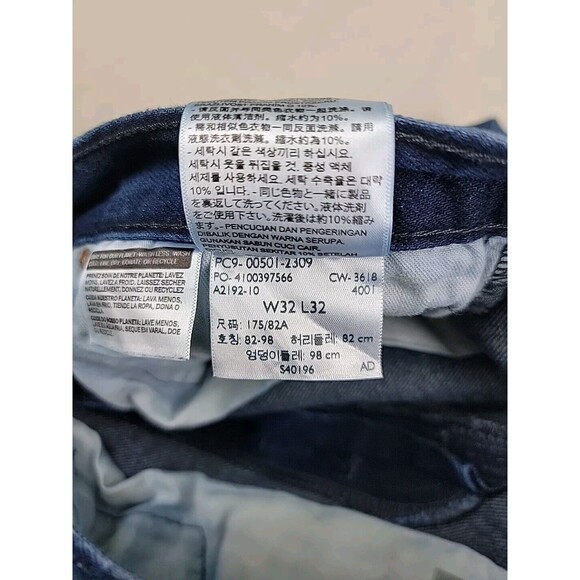 Levis Mens 501 30x30 * Jeans Straight Button Fly Mid Rise Cotton Dark Blue - Picture 10 of 13